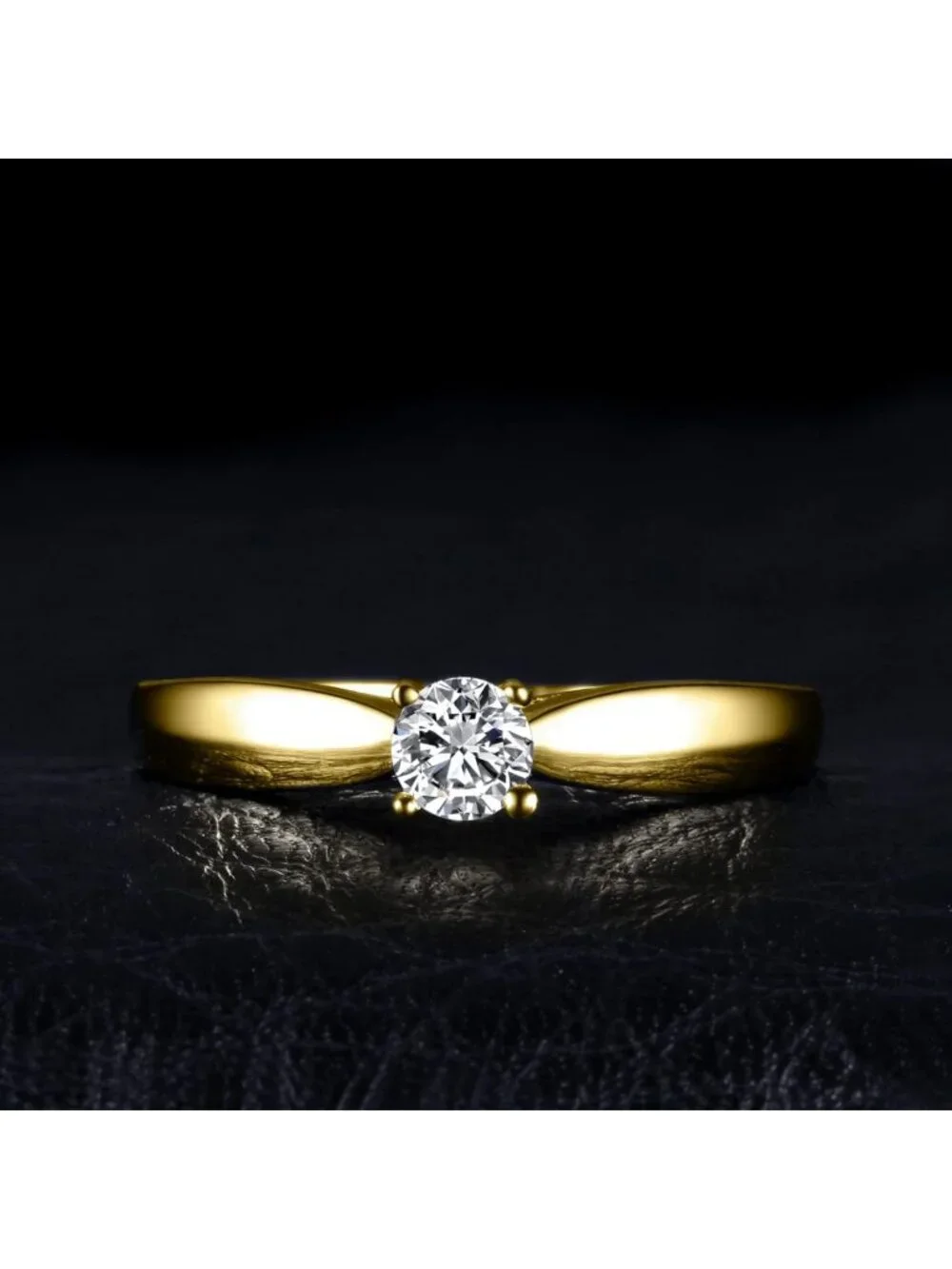 Classic 0.2ct Cubic Zirconia Solitaire Engagement Ring, 925 Sterling Silver
